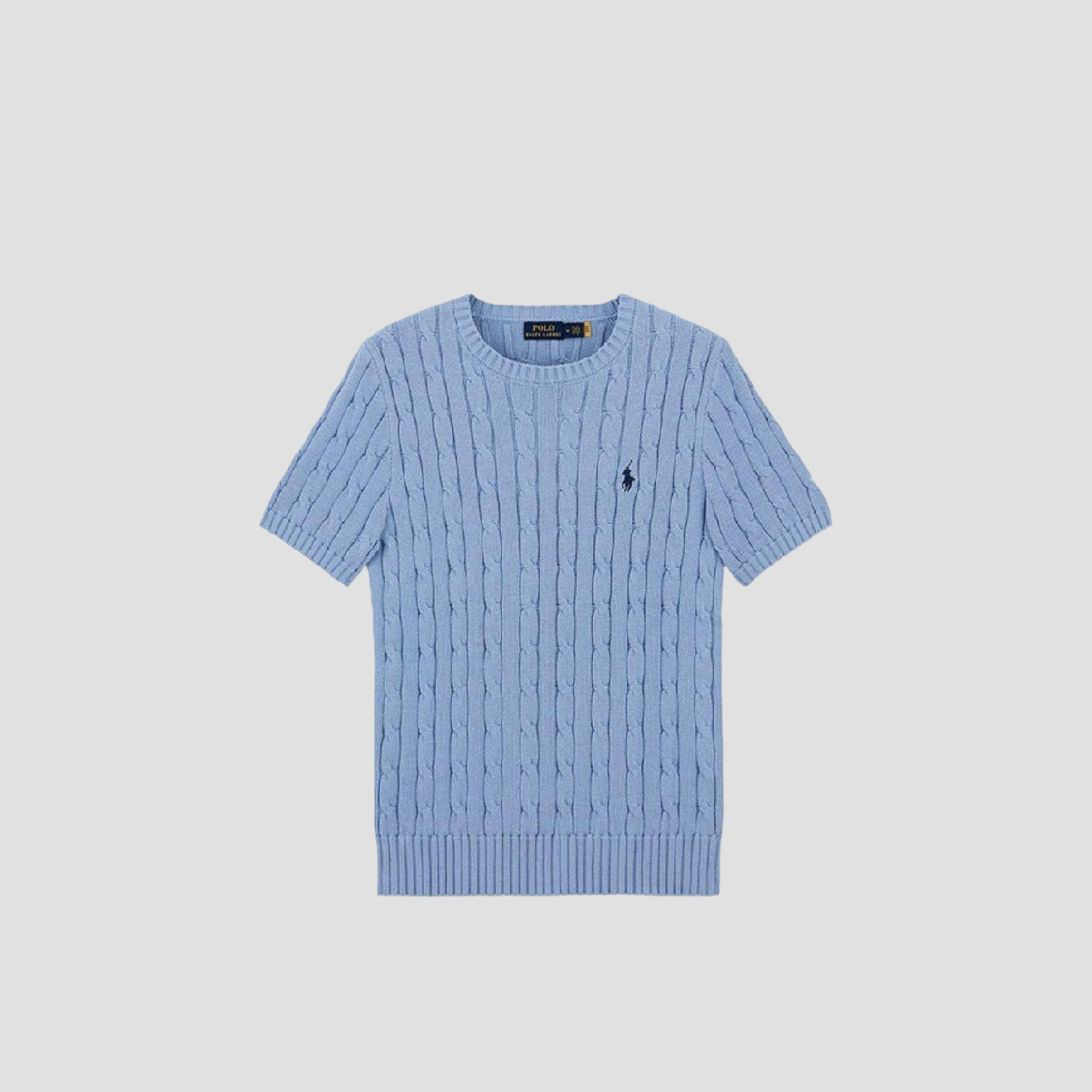 POLO RALPH LAUREN BLUE KNIT-CABLE SHORT SLEEVES SWEATERS 211910987008