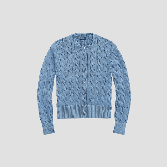 Polo Ralph Lauren Cable-Knit Cotton Cardigan Chambray Indigo 100027355