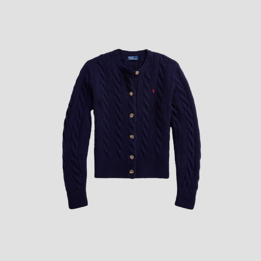 Polo Ralph Lauren Cable-Knit Wool-Cashmere Cardigan Navy WMPOSWENDW20294