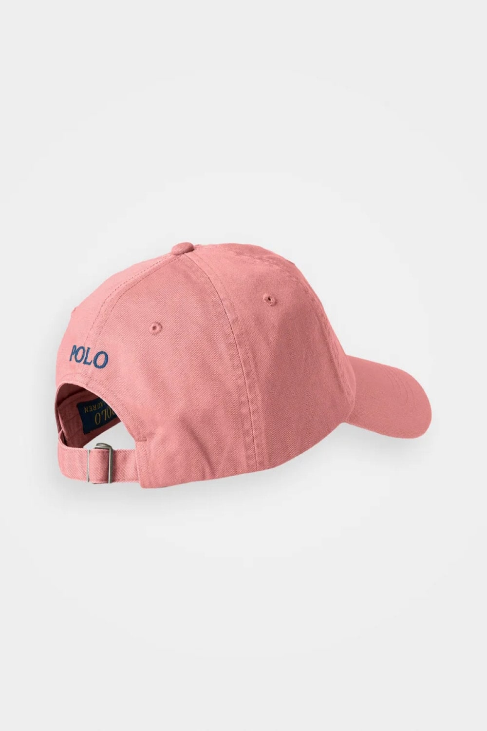 Pink cap with a brand logo on a white background