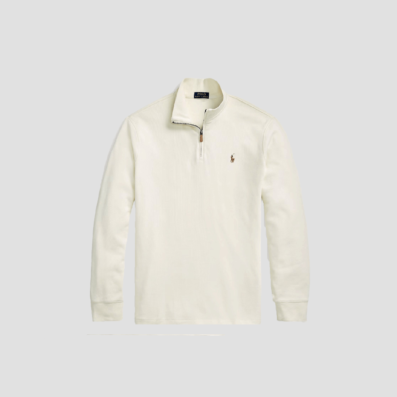 Polo Ralph Lauren Estate-Rib Quarter-Zip Pullover Parchment Cream 462512 710671929015
