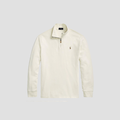 Polo Ralph Lauren Estate-Rib Quarter-Zip Pullover Parchment Cream 462512 710671929015