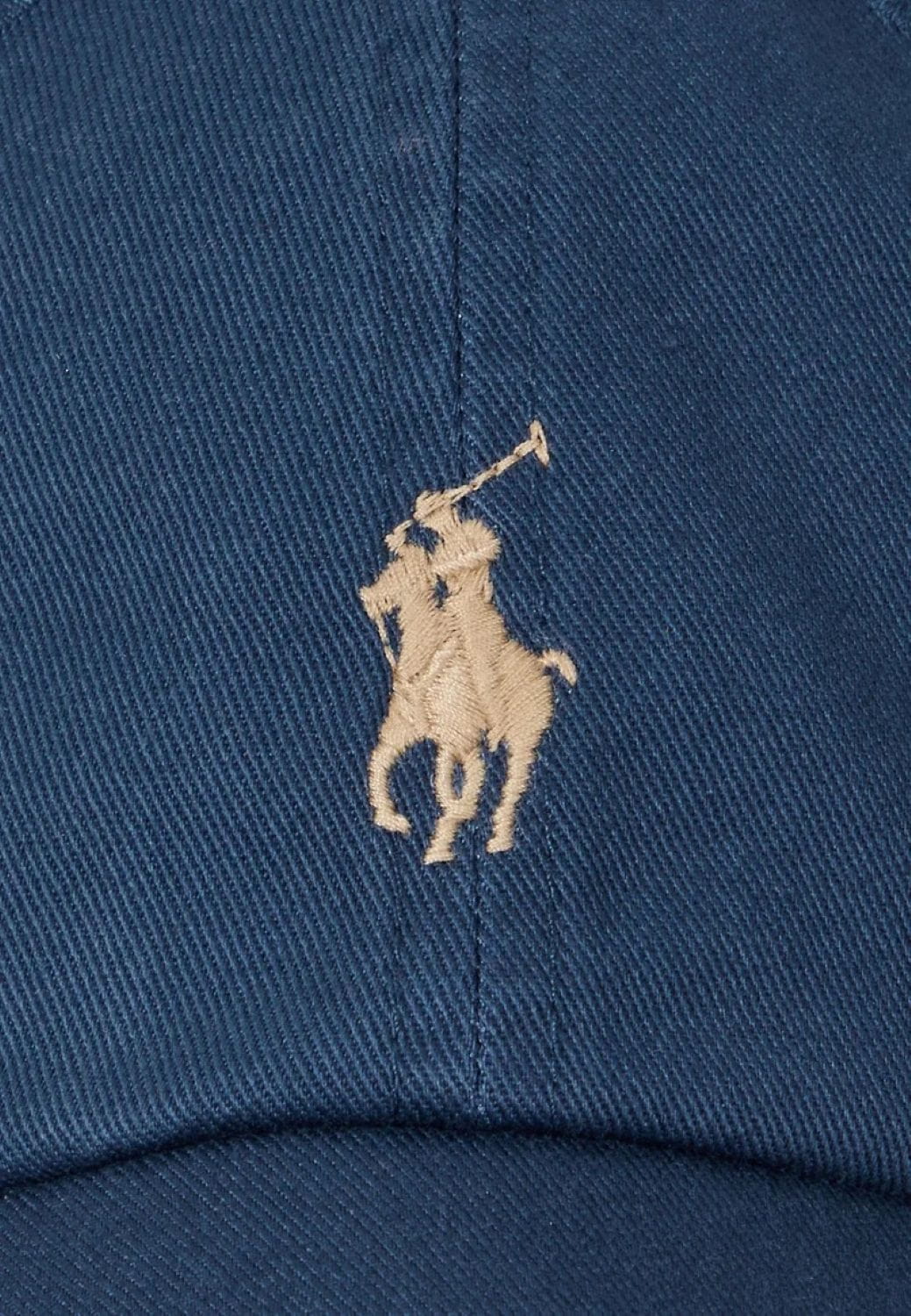 Blue cap with polo ralph lauren beige embroidered logo 