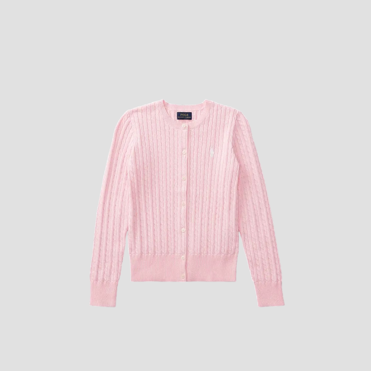 POLO RALPH LAUREN PINK MINI-CABLE COTTON CARDIGAN CWPOSWEG6820063