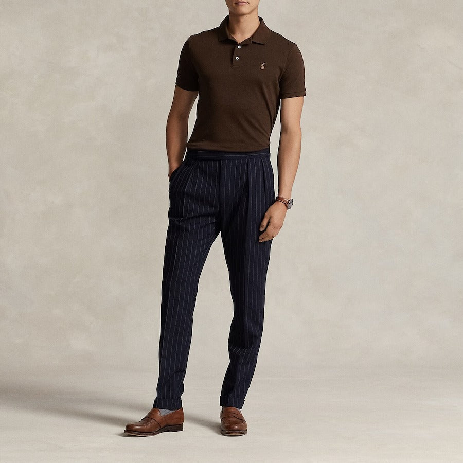 mẫu mặc áo Polo Ralph Lauren Soft Cotton Polo Classic Fit Men Nutmeg Brown 710660606183