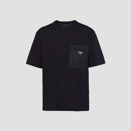 Prada Black Re-Nylon and Jersey T-Shirt UJN661_11CK_F0002_S_221