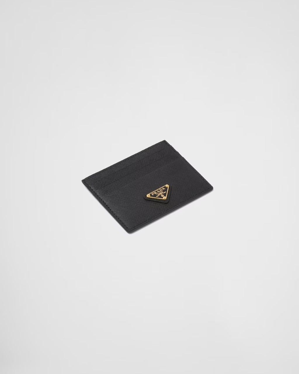 chi tiết PRADA BLACK SAFFIANO LEATHER CARD HOLDER GOLD METAL TRIANGLE LOGO 1MC025_QHH_F0002 authentic blankroom việt nam