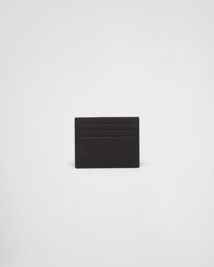 mặt sau PRADA BLACK SAFFIANO LEATHER CARD HOLDER GOLD METAL TRIANGLE LOGO 1MC025_QHH_F0002 authentic blankroom việt nam