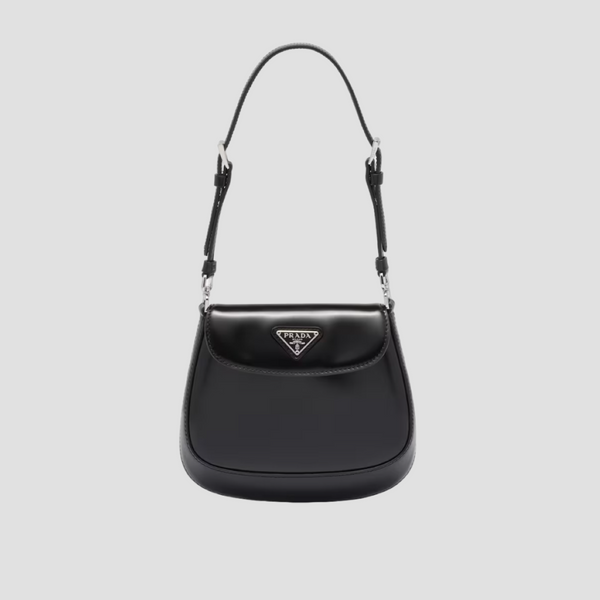 PRADA CLEO BRUSHED LEATHER MINI BAG IN BLACK 1BH188_ZO6_F0002_V_HOM