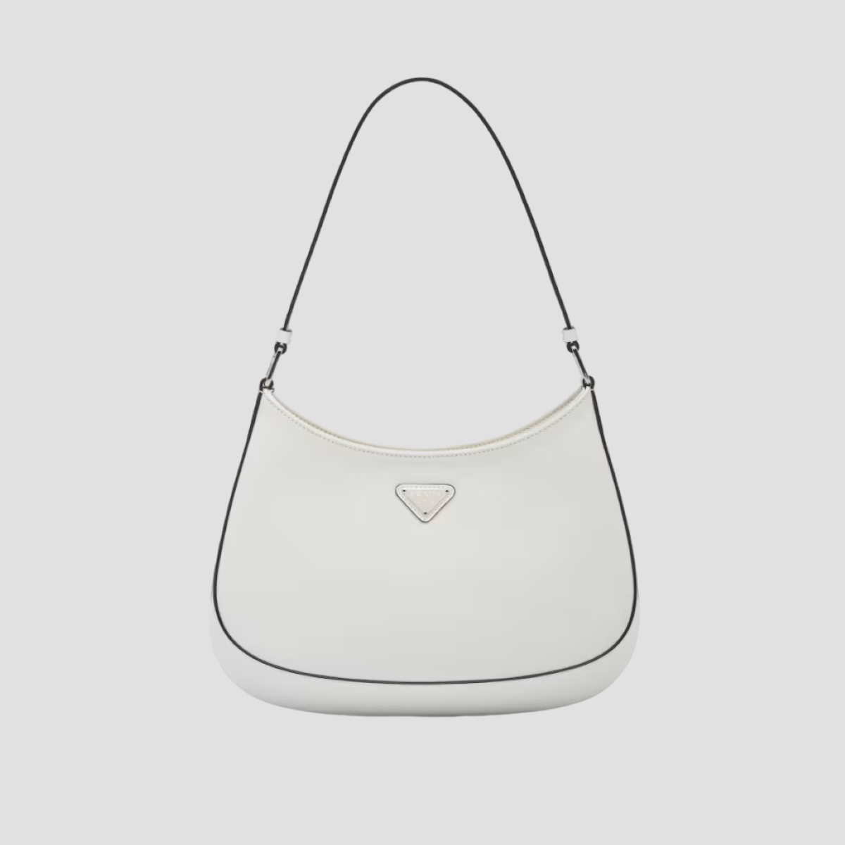 PRADA CLEO BRUSHED LEATHER SHOULDER BAG IN WHITE 1BC499_ZO6_F0PG7_V_OOO