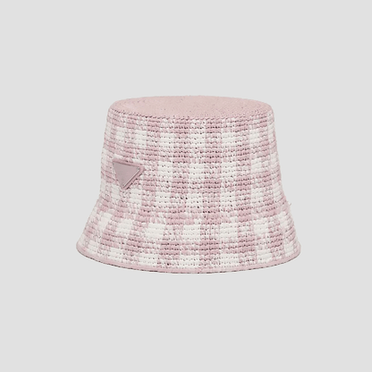Prada Crochet Bucket Hat in Alabaster Pink 1HC137_2CLW_F0E18