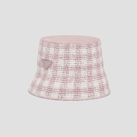 Prada Crochet Bucket Hat in Alabaster Pink 1HC137_2CLW_F0E18