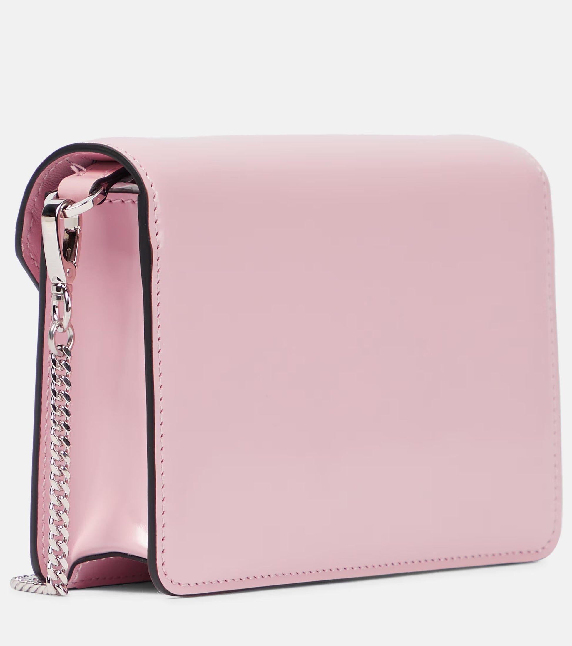 mặt sau túi PRADA PINK SPAZZOLATO LEATHER SHOULDER BAG 1BH189 authentic tại blankroom việt nam