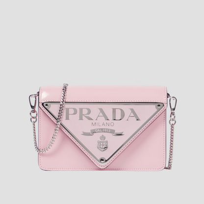 PRADA PINK SPAZZOLATO LEATHER SHOULDER BAG 1BH189