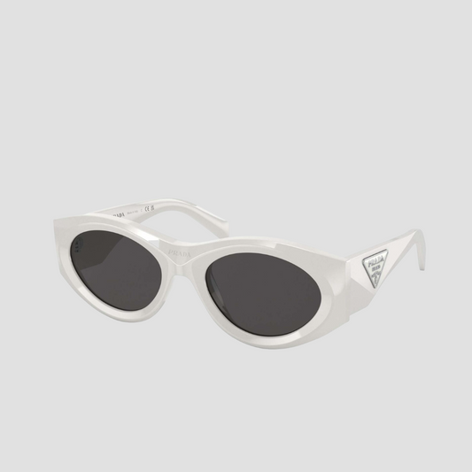 PRADA PR 20ZS 1425S0 OVAL SUNGLASSES WHITE