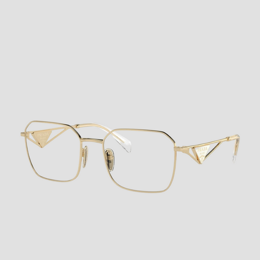 PRADA PR 51AV ZVN101 PALE GOLD RECTANGULAR EYEGLASSES