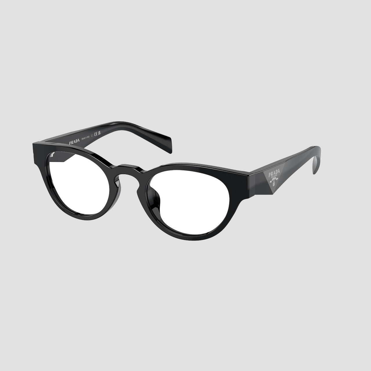 Prada PR A11VD 16K1O1 Oval Black Eyeglasses