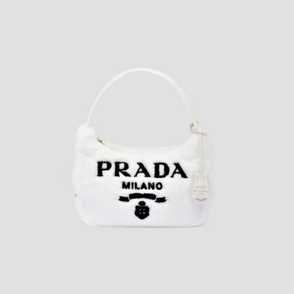 PRADA RE-EDITION 2000 TERRY MINI BAG IN WHITE 1NE515_2DXO_F0967