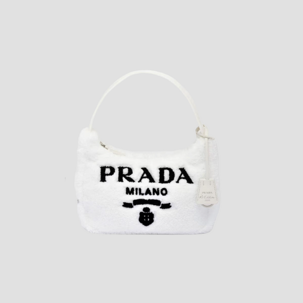PRADA RE-EDITION 2000 TERRY MINI BAG IN WHITE 1NE515_2DXO_F0964