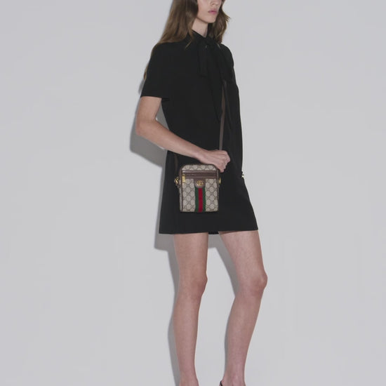 video Gucci GG Supreme Ophidia Shoulder Bag 598127 96IWT 8745