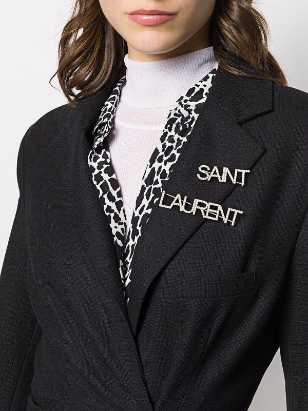 SAINT LAURENT BROOCHES IN BRASS AND CRYSTAL 586493Y15268368 authentic tại BlankRoom Việt NAm