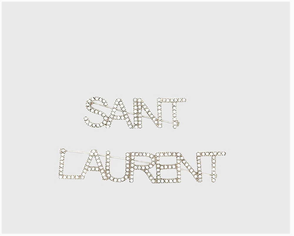 SAINT LAURENT BROOCHES IN BRASS AND CRYSTAL 586493Y15268368
