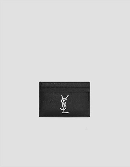 SAINT LAURENT CASSANDRE CARD CASE IN SMOOTH LEATHER SILVER 4856310SX0E1000