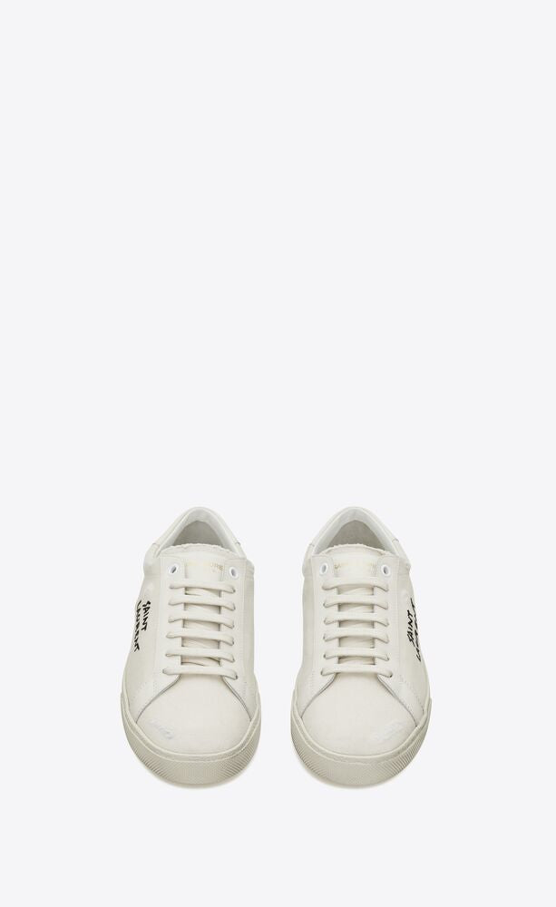 Saint laurent COURT CLASSIC SL/06 EMBROIDERED SNEAKERS IN CANVAS AND LEATHER 611106GUP109113 610648GUP109113