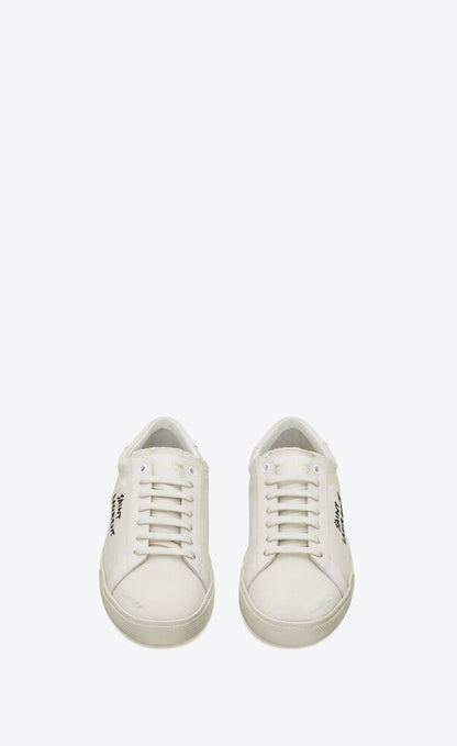 Saint laurent COURT CLASSIC SL/06 EMBROIDERED SNEAKERS IN CANVAS AND LEATHER 611106GUP109113 610648GUP109113