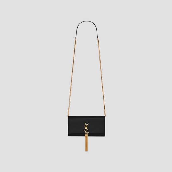 SAINT LAURENT KATE CHAIN WALLET IN GRAIN DE POUDRE LEATHER 742833BOW0J1000