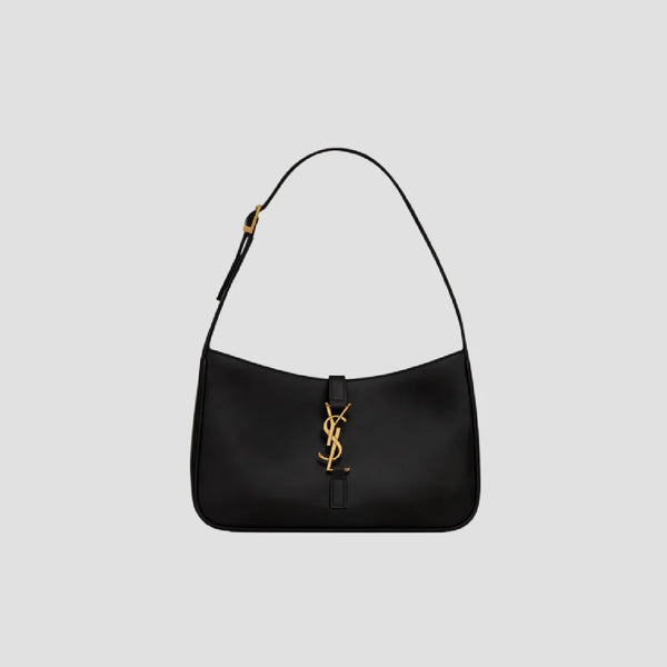 SAINT LAURENT LE 5 À 7 IN BLACK SMOOTH LEATHER HOBO BAG 6572282R20W1000
