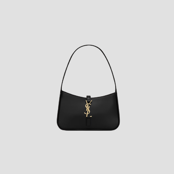 SAINT LAURENT MINI LE 5 À 7 IN BLACK SMOOTH LEATHER HOBO BAG 7103182R20W1000