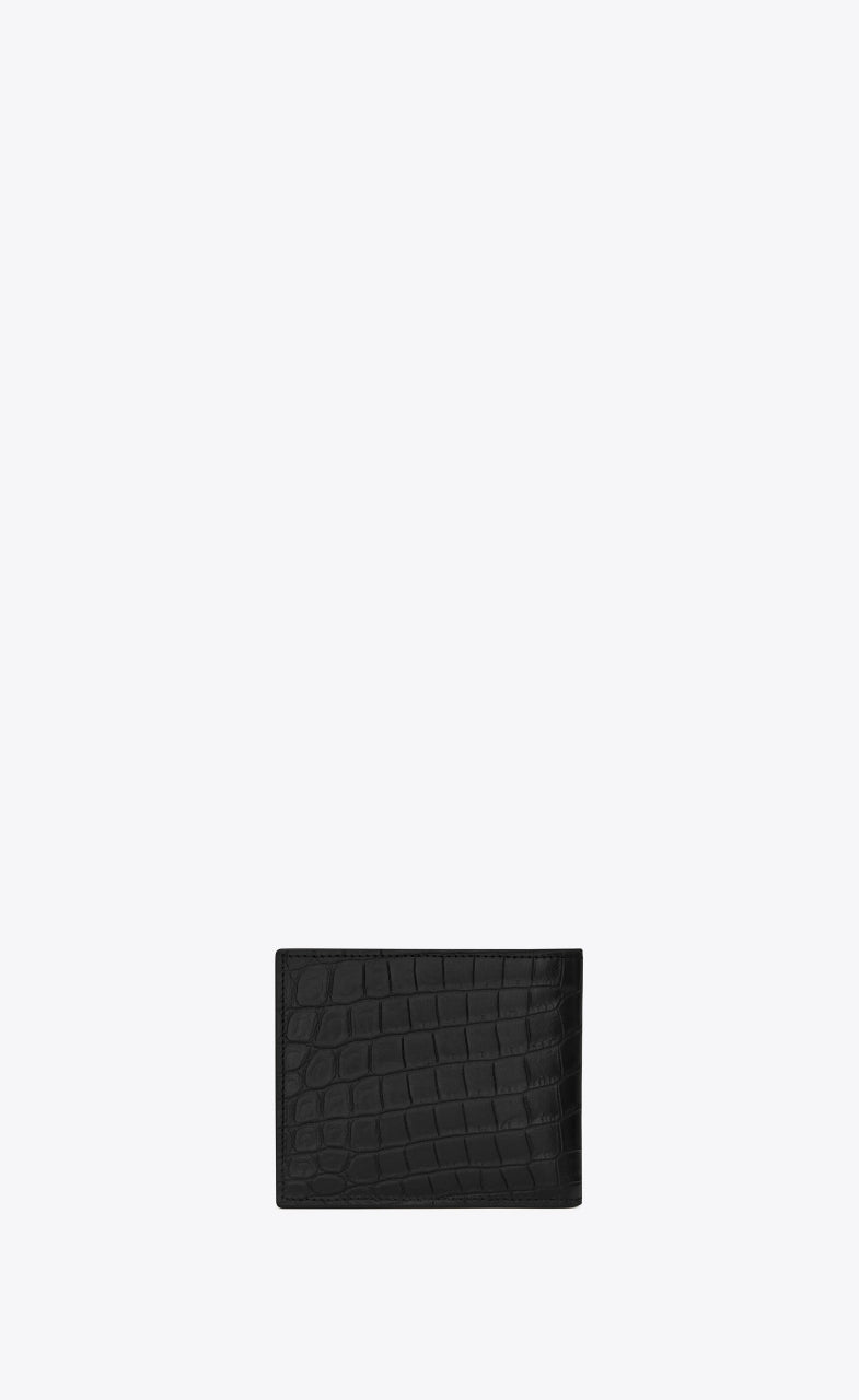 mặt sau SAINT LAURENT PARIS EAST/WEST WALLET IN CROCODILE-EMBOSSED LEATHER 396307DZEDE1000