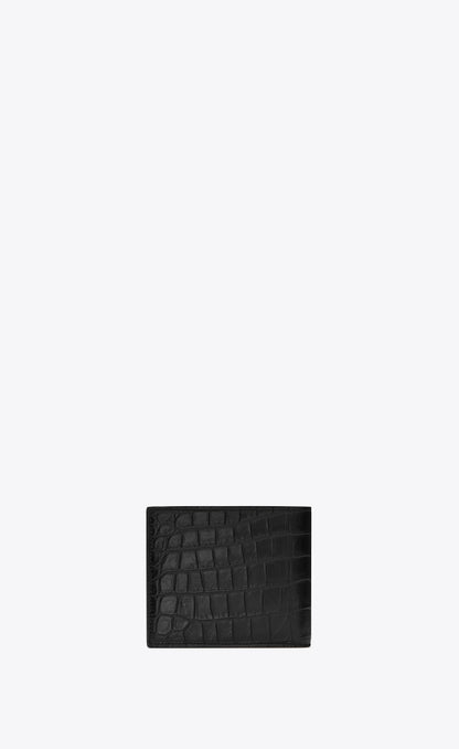 mặt sau SAINT LAURENT TINY CASSANDRE EAST/WEST WALLET IN CROCODILE-EMBOSSED MATTE LEATHER 607727DZEDW1000