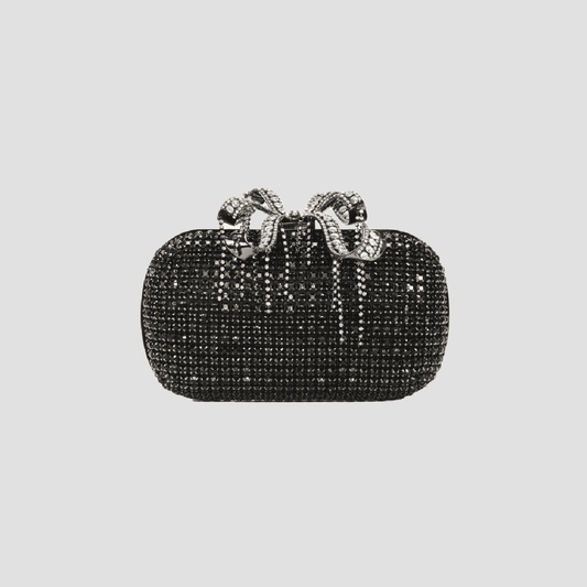 Self-Portrait Black Chainmail Clutch Bag RS24-300-B