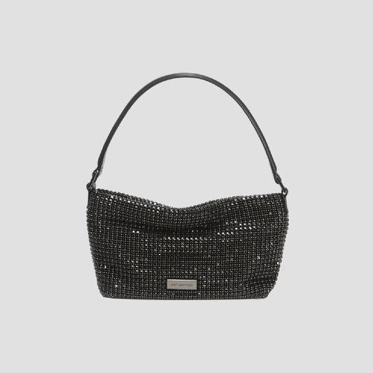 Self-Portrait Black Diamante Small Hobo Bag SS24-305-B