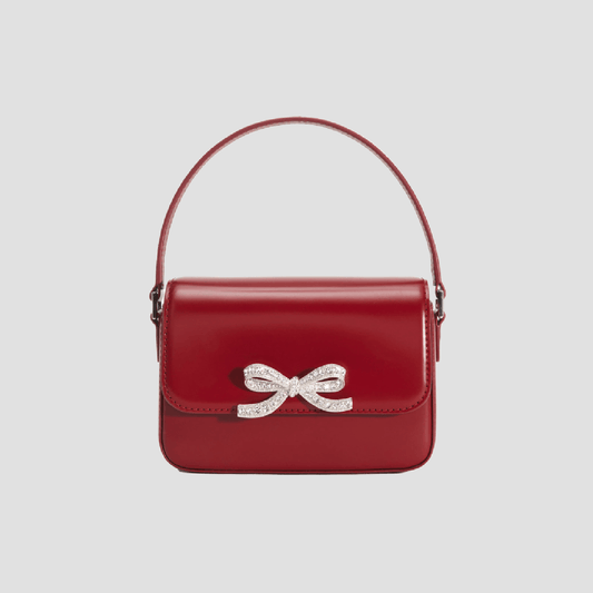 Self-Portrait Burgundy Leather Micro Bag PF24-309S-R