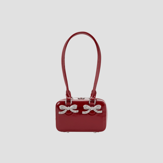 Self-Portrait Burgundy Leather Shoulder Bag RS25-301A-BU