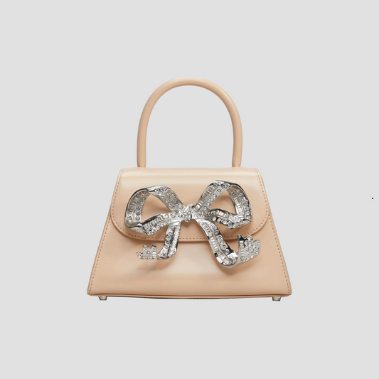 Self-Portrait Diamanté Bow Caramel Mini Envelope Bag AW22-304