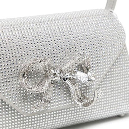 SELF-PORTRAIT HOTFIX BOW MINI SHOULDER BAG SILVER  authentic tại blankroom việt nam