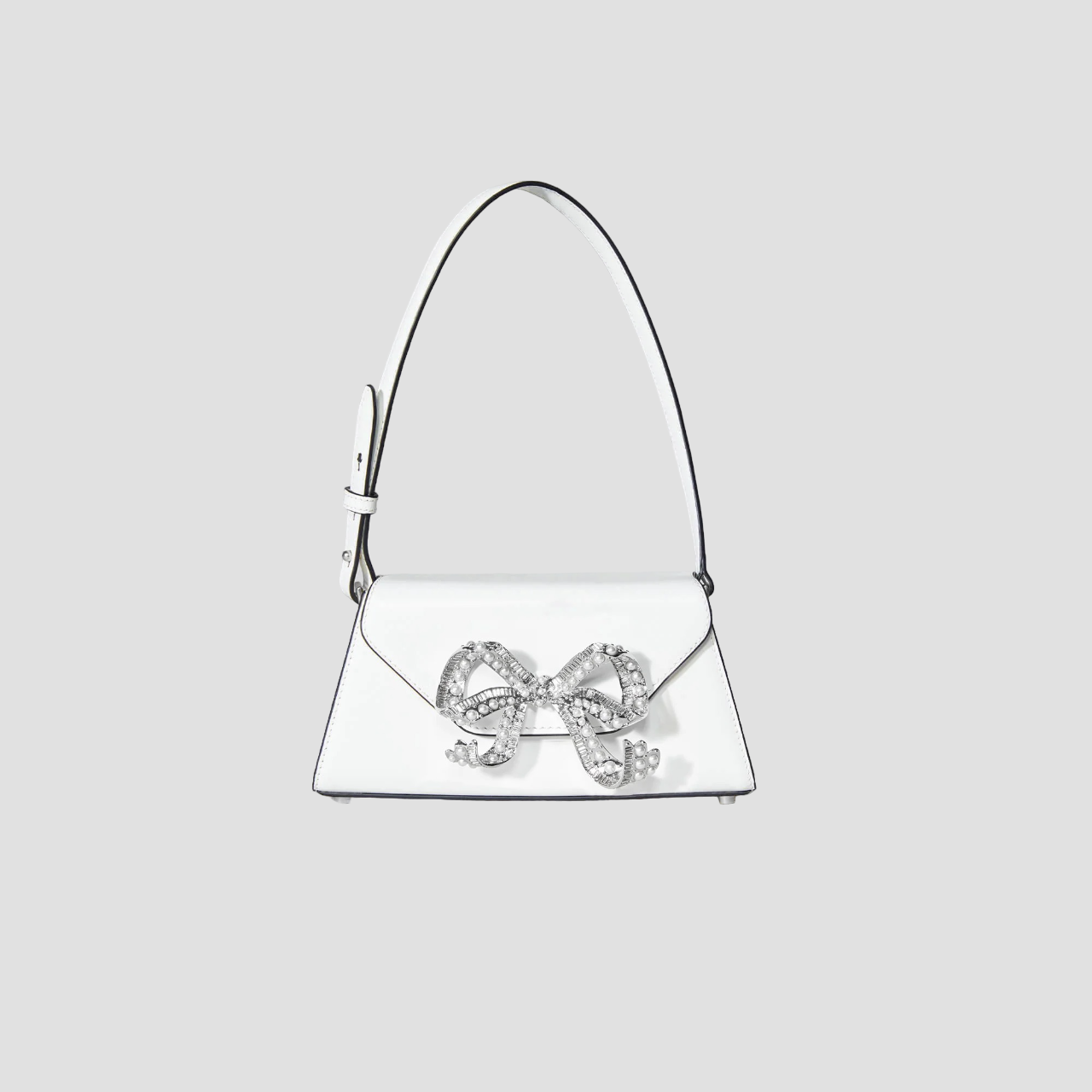 SELF-PORTRAIT WHITE PEARL BOW MINI SHOULDER BAG SS23-306-W