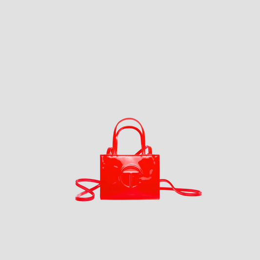 TELFAR SMALL SHOPPING BAG RED PATENT