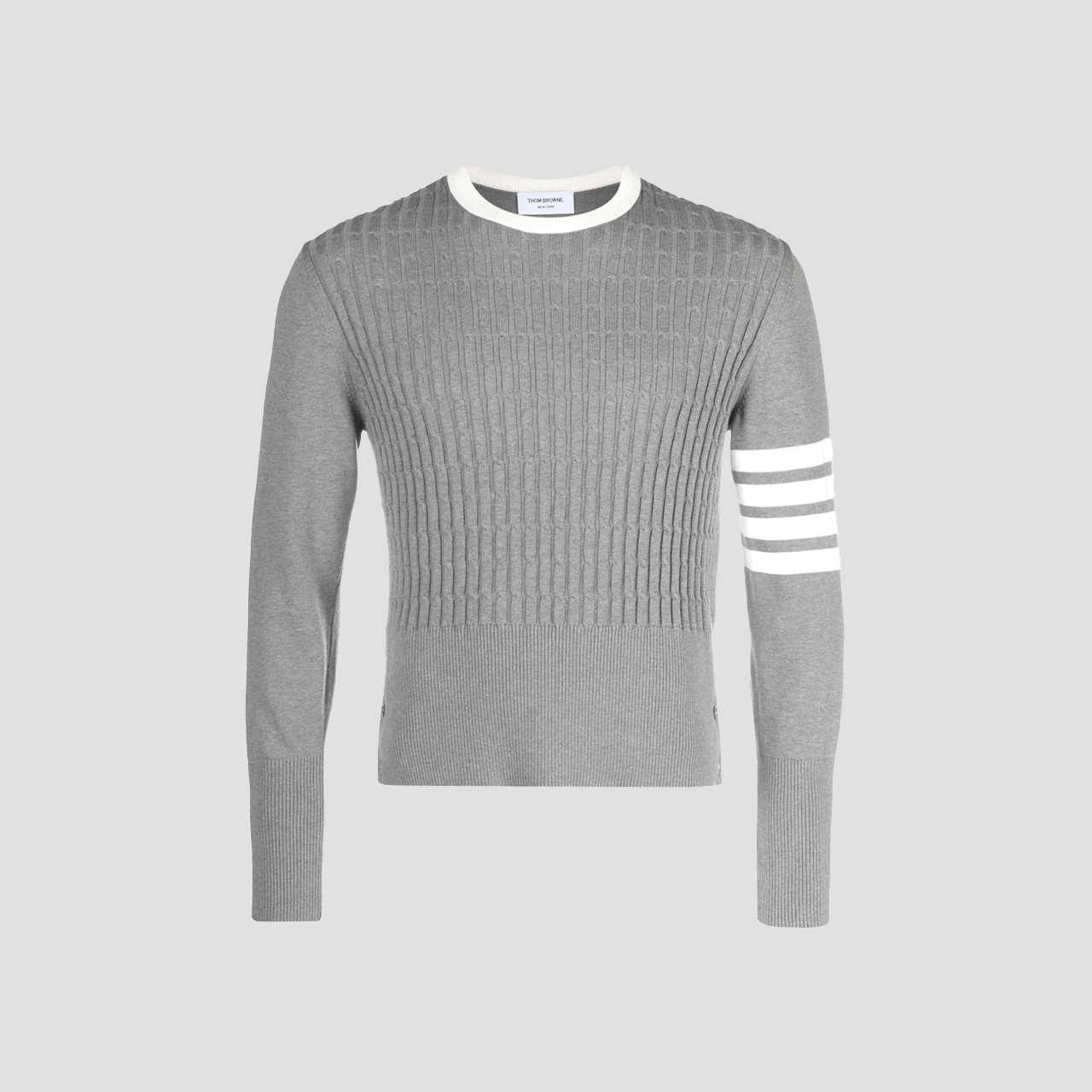 Thom Browne 4-Bar Placed Baby Cable Sweatshirt MKA497A Y3014 055
