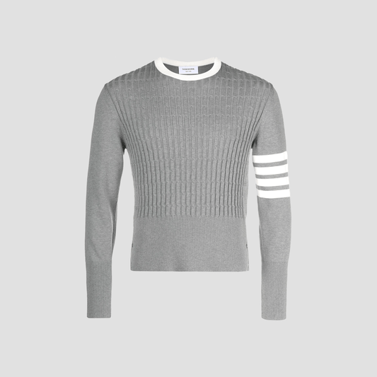 Thom Browne 4-Bar Placed Baby Cable Sweatshirt MKA497A Y3014 055