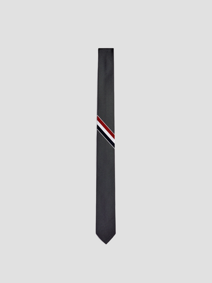 THOM BROWNE DARK GREY GROSGRAIN STRIPE TIE MNL001A-F0145-025