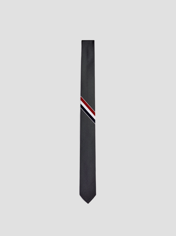 THOM BROWNE DARK GREY GROSGRAIN STRIPE TIE MNL001A-F0145-025