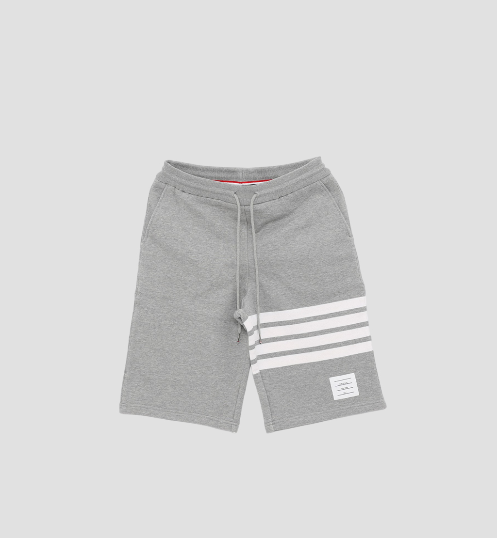 THOM BROWNE LIGHT GREY CLASSIC LOOPBACK 4-BAR SWEATSHORTS MJQ012H-00535-068