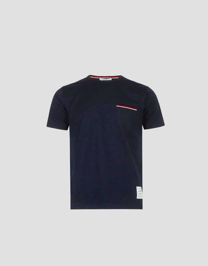 THOM BROWNE NAVY JERSEY POCKET TEE MJS010A-01454-415