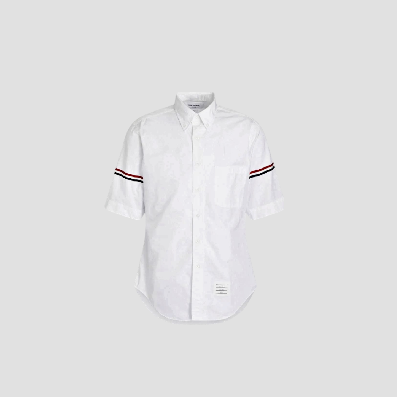 THOM BROWNE OXFORD ARMBAND CLASSIC SHORT SLEEVE SHIRT MWS242A-F0313-100