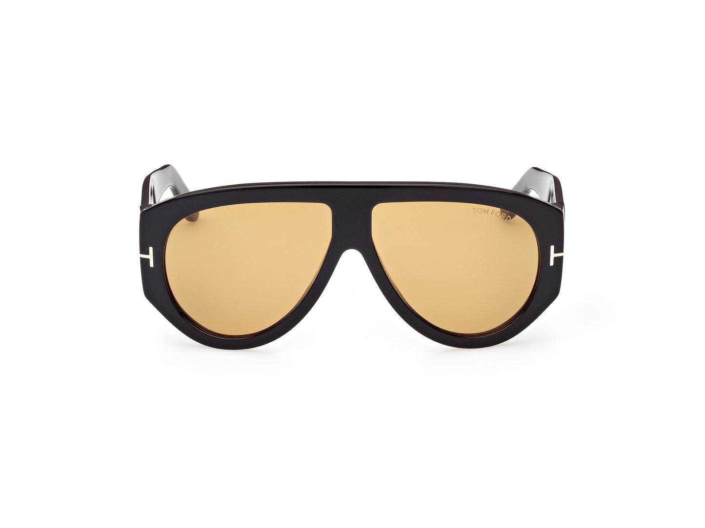 Tom Ford FT1044 01E Bronson Sunglasses with gold lenses on a white background